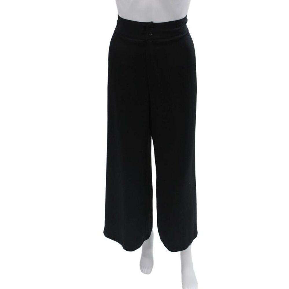 Agnes B Women Cropped Dress Pants Black Polyester Solid Size 40